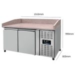 Tavoli Refrigerati per Pizza | Banco Pizza 2 Porte – 151x80x100cm