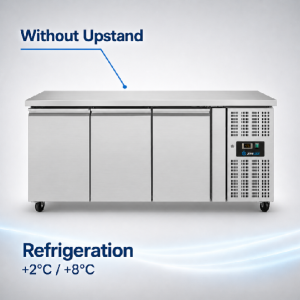 Refrigerated & Freezer tables | Refrigerated Counter – 3 Doors – Without Upstand – 1790x700x850mm
