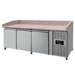 Pizza Cooling Tables | Pizza Counter 3 Doors – 202x80x100cm