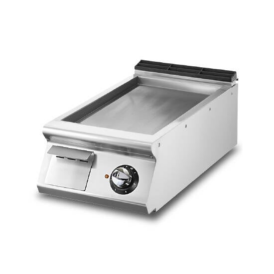 Fry-top elettrico versione top, piastra liscia cromata