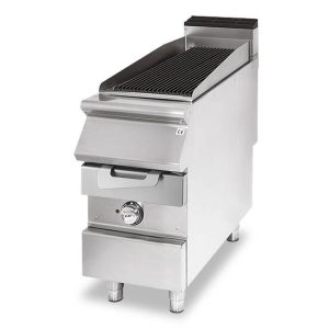 Griglia elettrica, zona di cottura in inox, carne/pesce