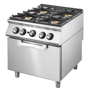 Cucina a gas su forno a gas statico GN 2/1, 4 bruciatori 700