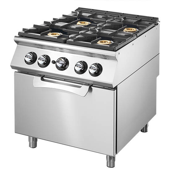 Cucina a gas su forno a gas statico GN 2/1, 4 bruciatori 700
