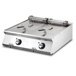 Friggitrice elettrica da banco, capacità 2x 10 litri