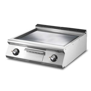 Fry-top elettrico versione top, piastra liscia cromata
