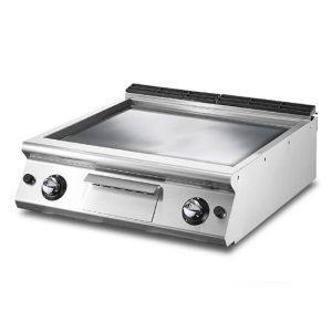 Fry-top gas versione top, piastra liscia cromata