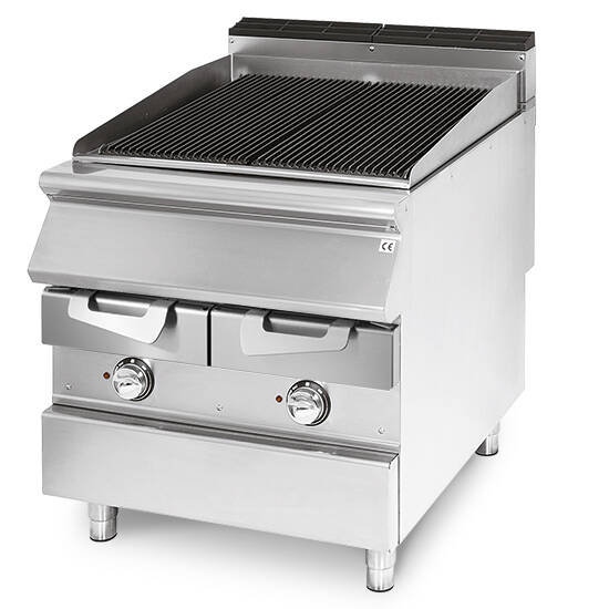 Griglia elettrica, zona di cottura in inox, carne/pesce