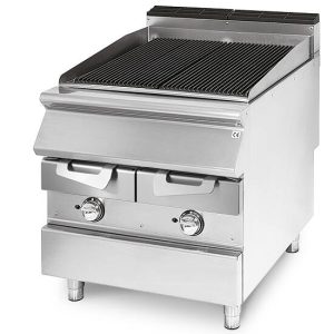 Griglia gas, zona di cottura in inox, carne/pesce