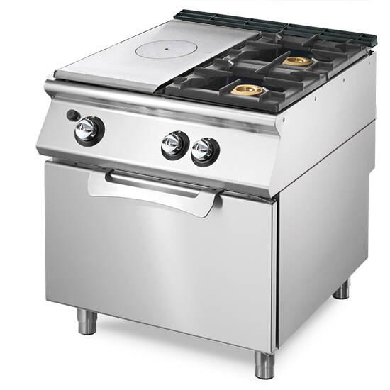Tuttapiastra gas su forno a gas statico GN 2/1 + 2 bruciatori