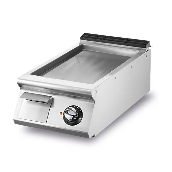 Fry-top elettrico versione top, piastra liscia cromata