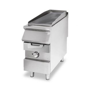 Griglia gas, zona di cottura in inox, carne/pesce
