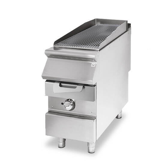 Griglia gas, zona di cottura in inox, carne/pesce