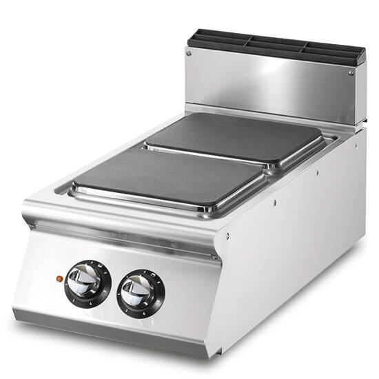 Cucina elettrica, versione top, 2 piastre quadre in ghisa
