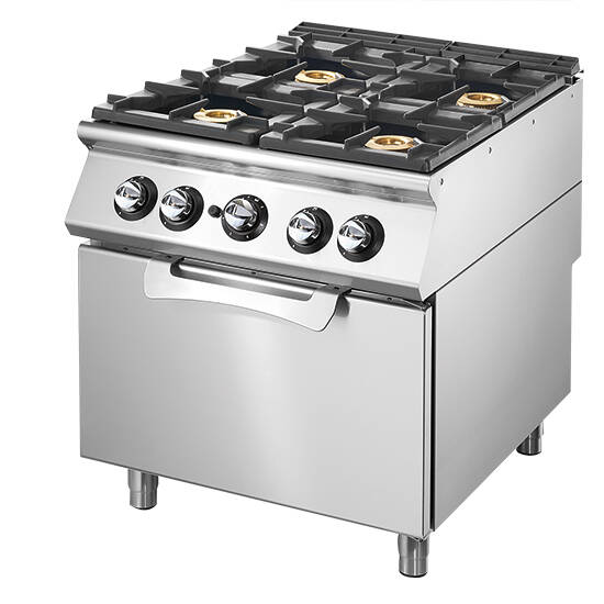 Cucina a gas su forno a gas statico GN 2/1, 4 bruciatori