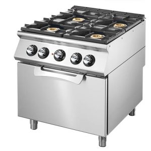 Cucina a gas su forno elettrico statico GN 2/1, 4 bruciatori
