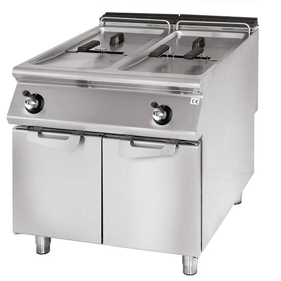 Friggitrice gas, capacità 22+22 litri