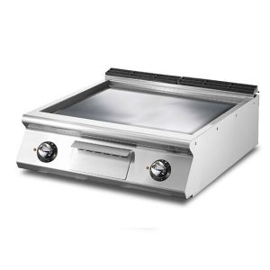 Fry-top elettrico versione top, piastra liscia cromata