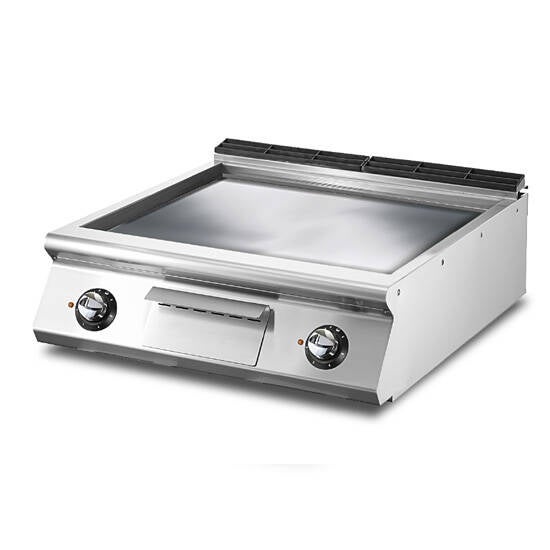 Fry-top elettrico versione top, piastra liscia cromata