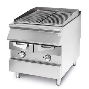Griglia gas, zona di cottura in inox, carne/pesce
