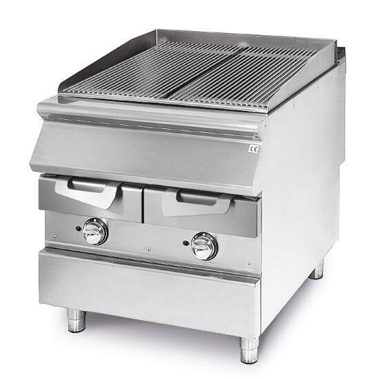 Griglia gas, zona di cottura in inox, carne/pesce