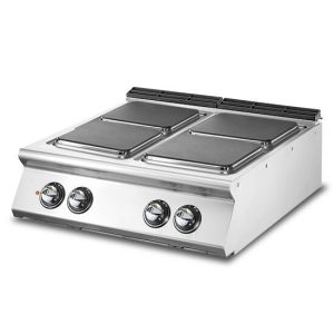 Cucina elettrica, versione top, 4 piastre quadre in ghisa