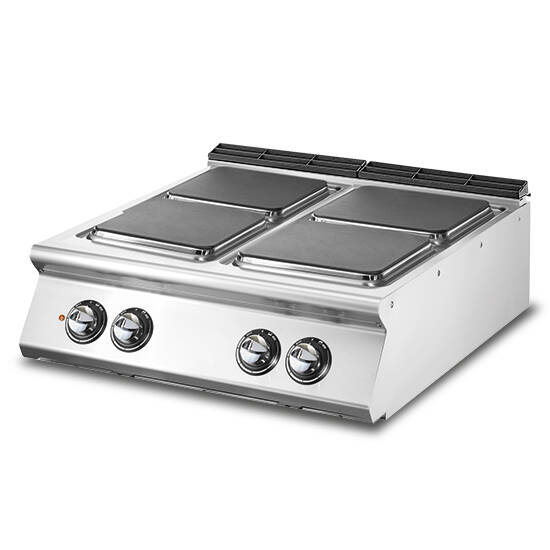 Cucina elettrica, versione top, 4 piastre quadre in ghisa