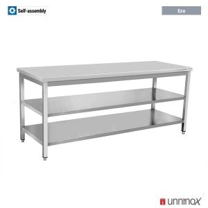 DEPTH 700mm + UPSTAND + DOUBLE SHELF - ECO | 2000x700xH850mm