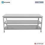 DEPTH 700mm + WITHOUT UPSTAND + DOUBLE SHELF | 700x700xH850mm