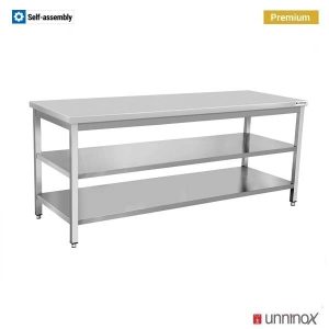 DEPTH 600mm + WITHOUT UPSTAND + DOUBLE SHELF | 70x60xH85cm