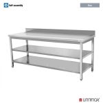 DEPTH 700mm + UPSTAND + DOUBLE SHELF – ECO | 2000x700xH850mm