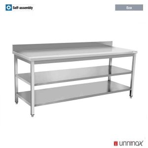 DEPTH 600mm + UPSTAND + DOUBLE SHELF - ECO | 1000x600xH850mm