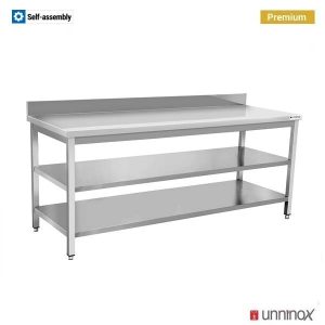 DEPTH 600mm + UPSTAND + DOUBLE SHELF | 100x60xH85cm