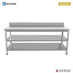 DEPTH 600mm + UPSTAND + DOUBLE SHELF | 150x60xH85cm