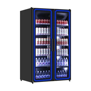 Glass Door Refrigerators | Refrigerator 2 Glass Door – 900L – Blue LED Light
