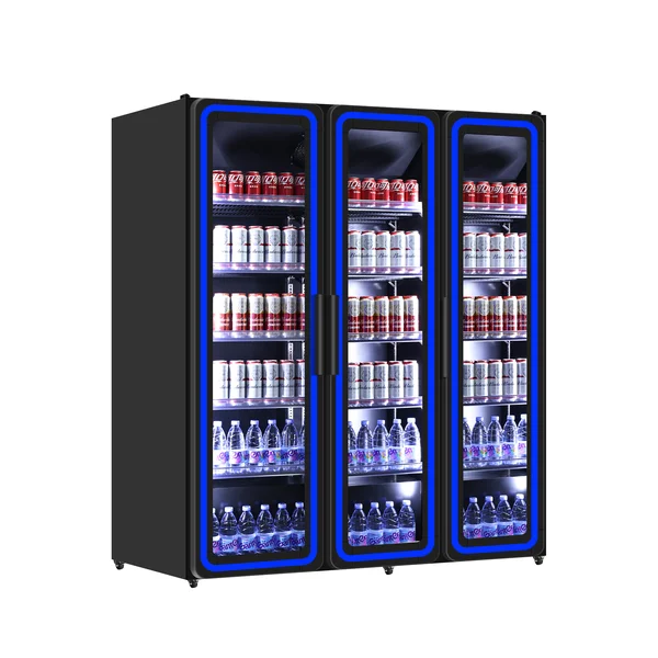 Glass Door Refrigerators | Refrigerator 3 Glass Door – 1190L – Blue LED Light