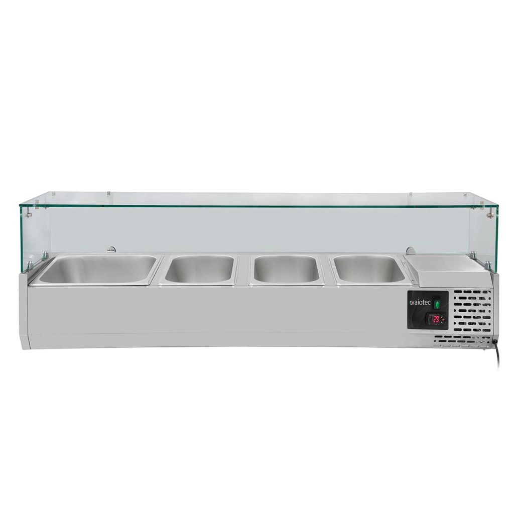 Kühlaufsatz mit Glasabdeckung 3xGN1/3 + 1xGN1/2, 1200 x 395 mm