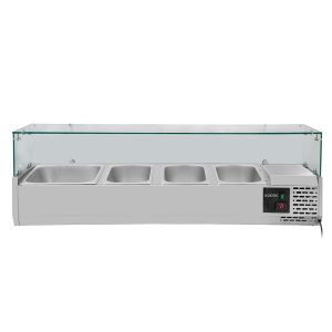 Kühlaufsatz mit Glasabdeckung 3xGN1/3 + 1xGN1/2, 1200 x 395 mm