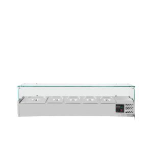 Kühlaufsatz mit Glasabdeckung 4xGN1/3 + 1xGN1/2, 1400 x 395 mm
