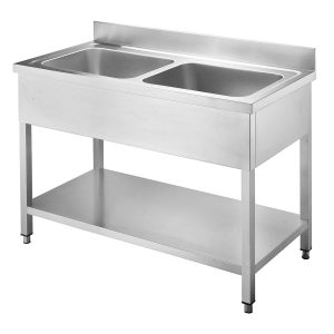 Spültisch / 2 Becken, 1200 x 700 mm