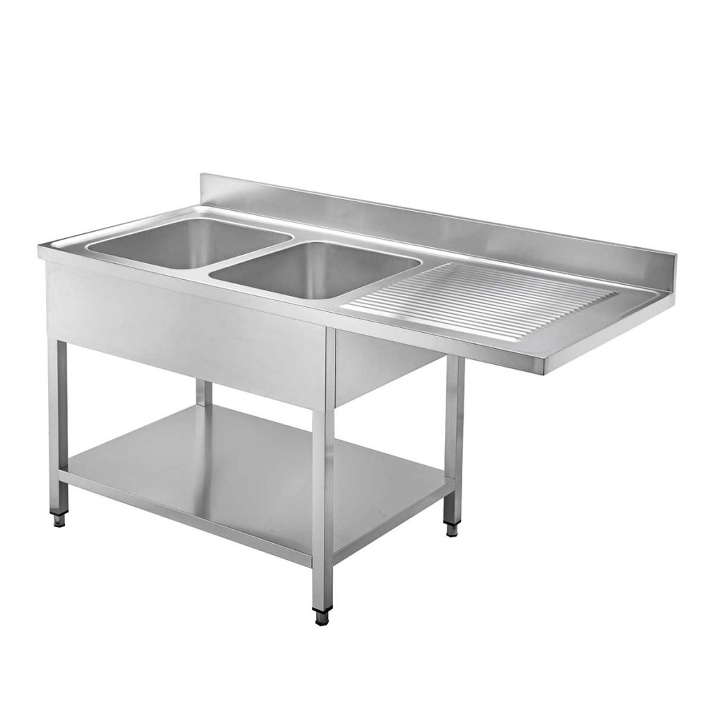 Spülcenter / 2 Becken links, 1600 x 600 mm