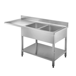 Spülcenter / 2 Becken rechts, 1600 x 700 mm