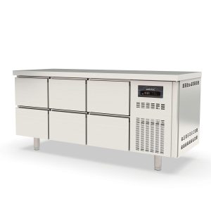 TOPLINE Kühltisch / 3-fach GN1/1 mit 6 Schubladen, 1795 x 700 mm