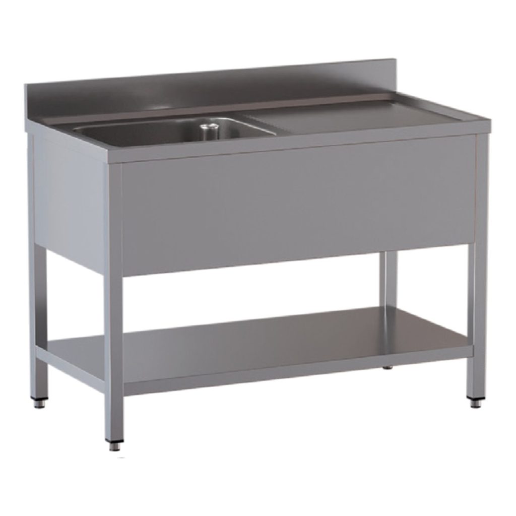 TOPLINE Spültisch / 1 Becken links + Abtropffläche, 1200 x 700 mm