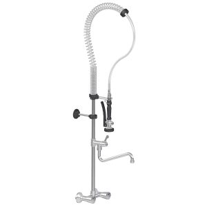 TOPLINE Geschirrwaschbrause mit Schwenkauslauf & 2 Mischventilen Wandmontage – Zweiloch, 155 x 350 mm