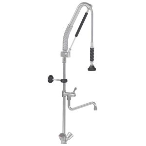 TOPLINE Geschirrwaschbrause mit Schwenkauslauf / 2 Mischventilen & Zug-Automatik – Einloch, 140 x 350 mm