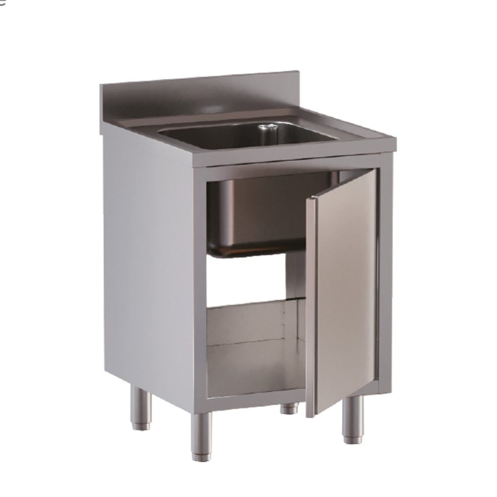 TOPLINE Spülschrank / 1 Becken mit Flügeltüren, 800 x 600 mm