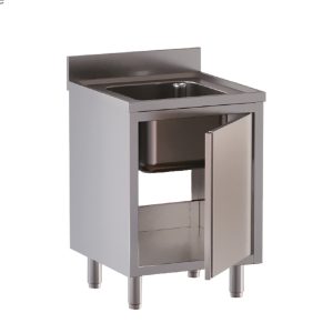 TOPLINE Spülschrank / 1 Becken mit Flügeltüren, 800 x 700 mm