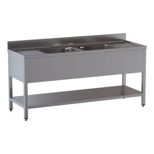 TOPLINE Spültisch / 2 Becken mitte, 2000 x 700 mm