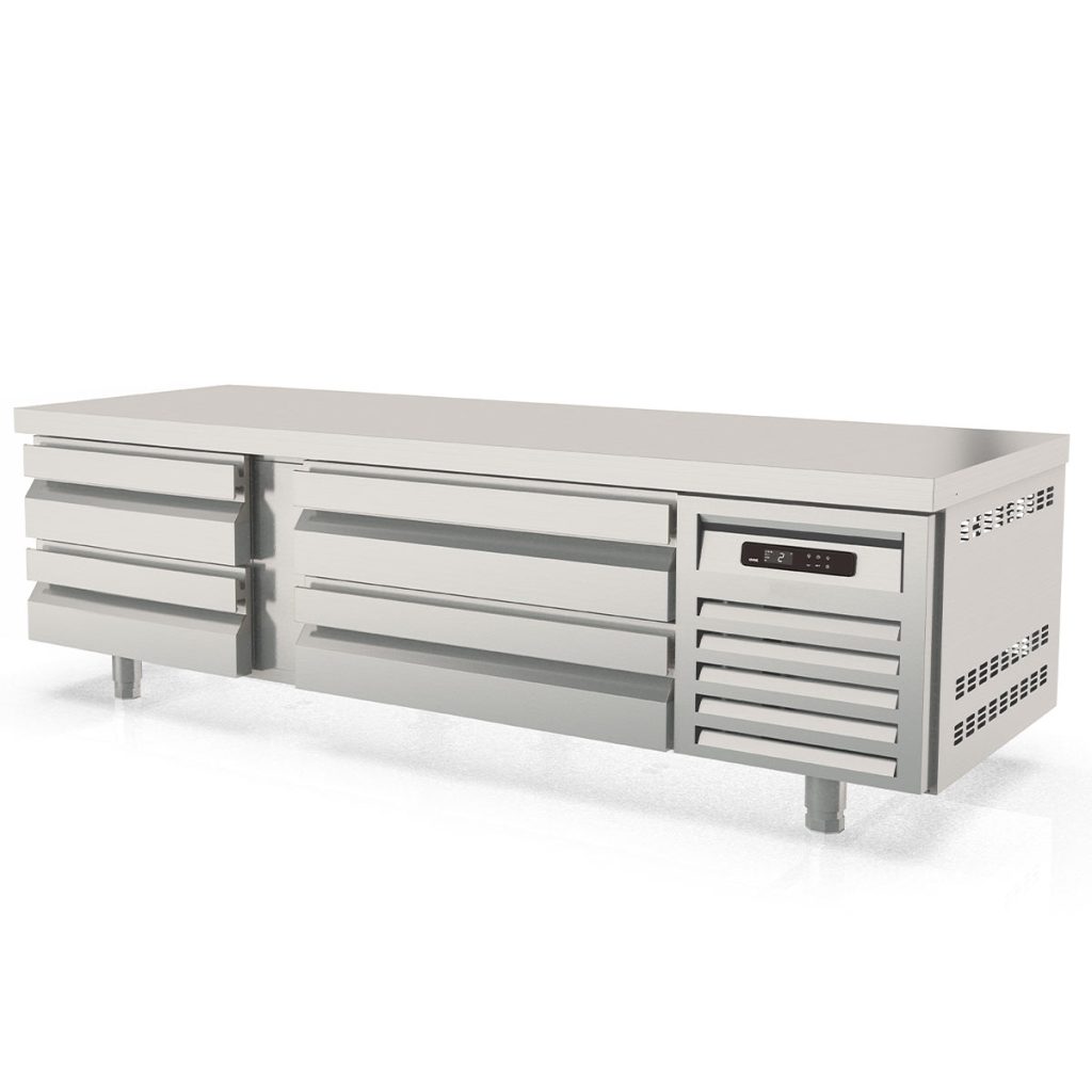 TOPLINE Unterbaukühltisch / 2-fach mit 4 Schubladen für GN 2/1 & GN 1/1, 1660 x 700 mm