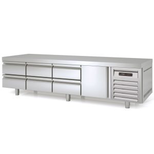 TOPLINE Unterbaukühltisch / 4-fach GN 1/1 mit 6 Schubladen / 1 Tür, 2245 x 700 mm
